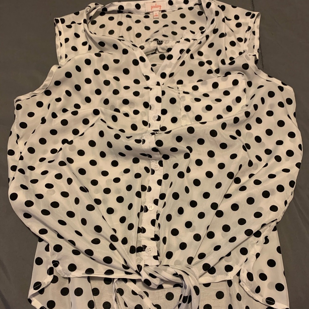 Stitch fix Sleeveless polka dot blouse